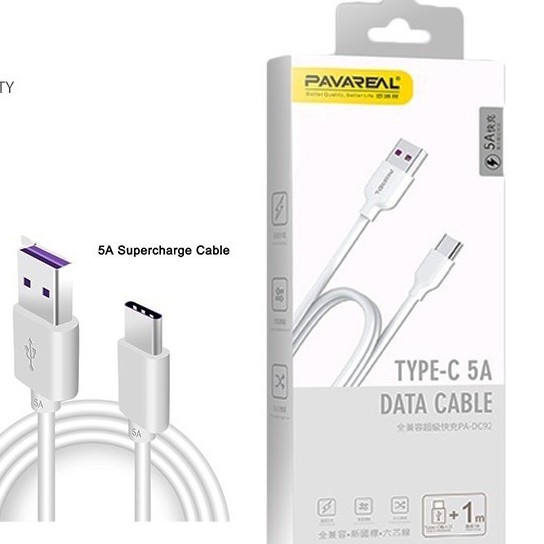 PAVAREAL 5A Supercharge USB MICRO/IPHONE/Type C Data Cable Charger PA-DC92