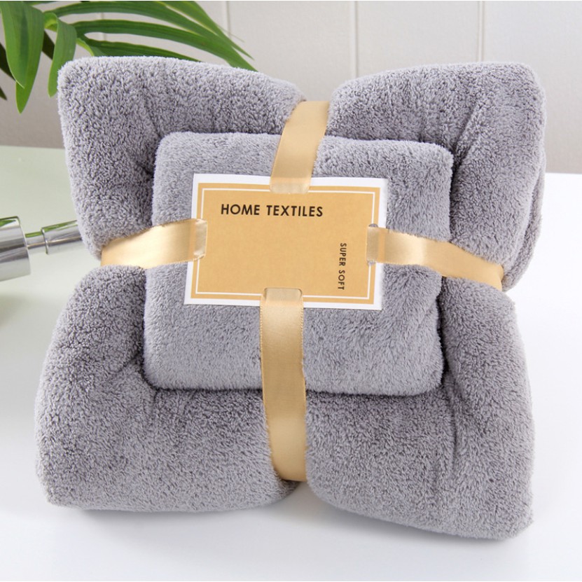 HOMEY [M'sia] 2pcs luxury Super Large Towel 2in1 Microfiber Set High ...