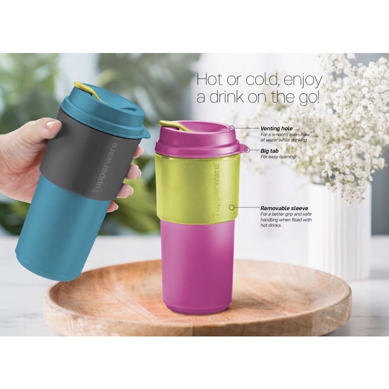 Tupperware Coffee To Go + Small Round Container Full Set (8pcs)