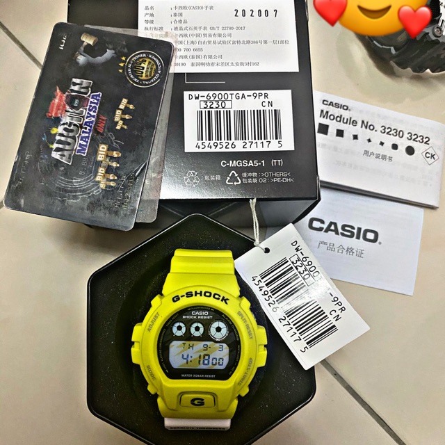 Gshock Dw6900tga9 Full Set Shopee Malaysia