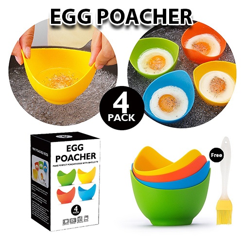 High-Grade Silicone] High Temperature Resistant Silicone Egg Steamer Non-Stick Egg Poac…