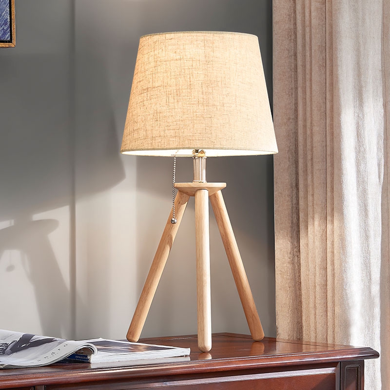Nordic Tripod Wood Table Lamp Bedside Table Lamp Of Household Bedroom Ea2135 Shopee Malaysia