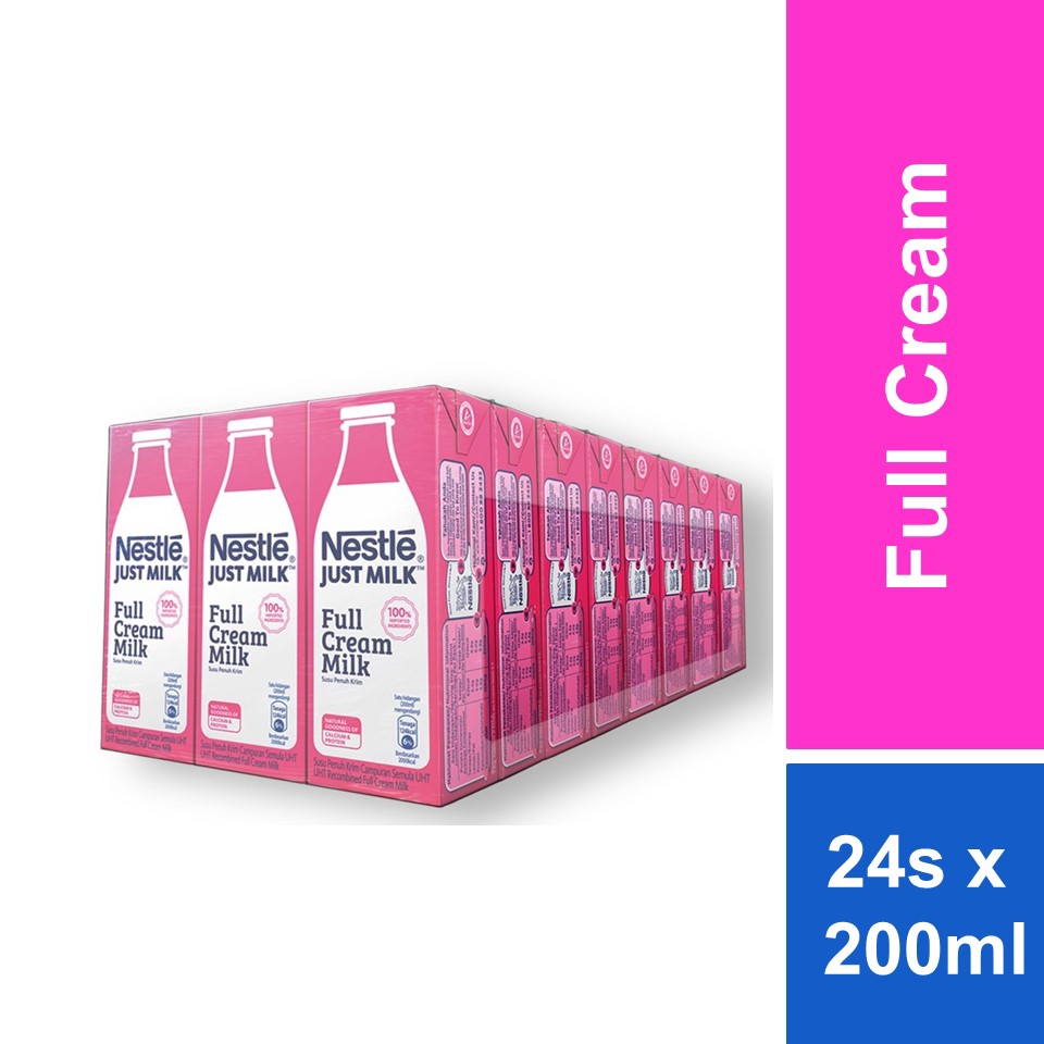Nestle Just Milk Full Cream Milk 200ml x 24s Shopee Malaysia