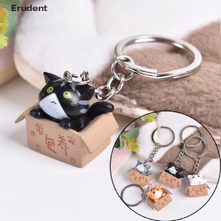 Cat Decorations Ornaments Box Key Ring For Men Women Keychain Bag Charm Pendant
