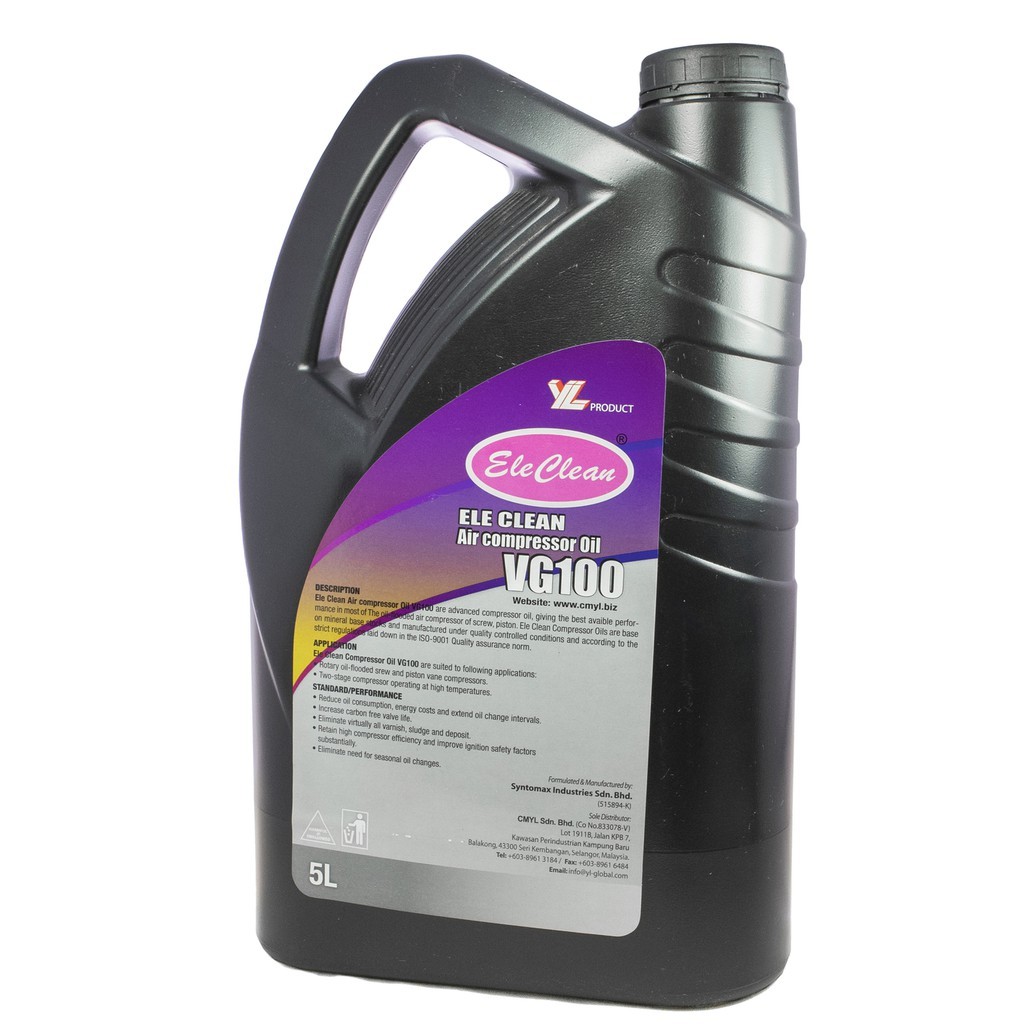 Eleclean Air Compressor Oil Vg100 5 Liters Shopee Malaysia