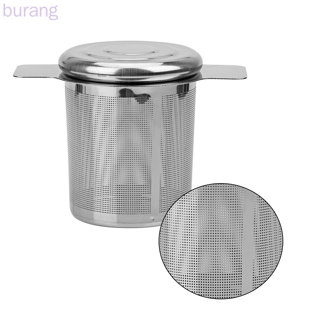 Double Handles Tea Infuser with Lid Stainless Steel Fine Mesh Coffee Filter Teapot Cup Hanging Loose Leaf Tea Strainer burang