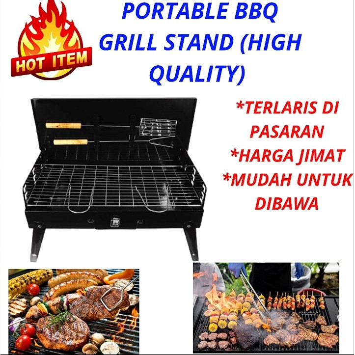 BBQ Barbecue grill stand (PORTABLE BRIEFCASE) Shopee Malaysia