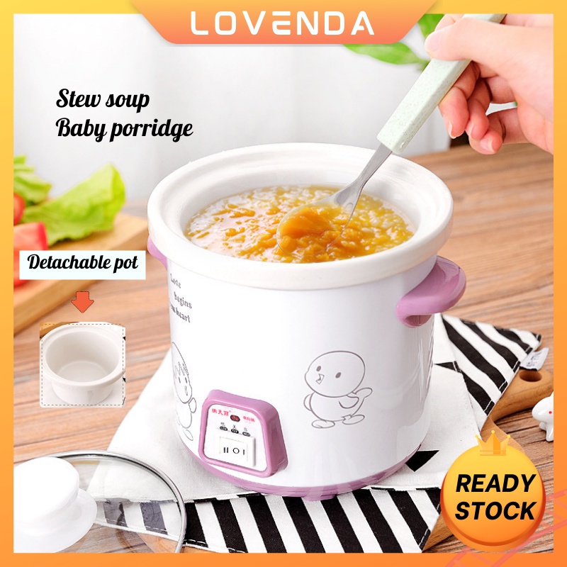 Baby Porridge Slow Cooker 0.7L Stew Pot Ceramic Pot Baby Food Stew Cooker Periuk Masak BB Pot 宝宝炖盅