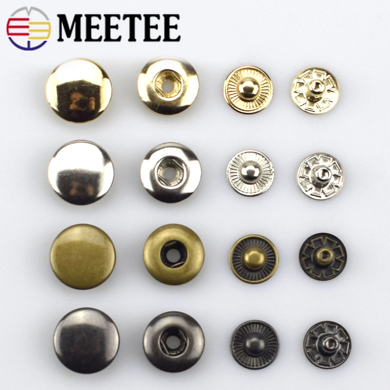 10Sets Round Metal Snap Button Press Studs Fasteners Sewing Beg Clothes Jeans Jacket Buckle