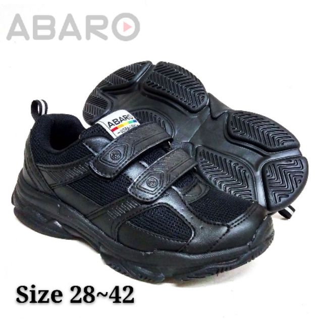 Black School Shoes ABARO 2802 Mesh + PVC Primary/Secondary Unisex ...