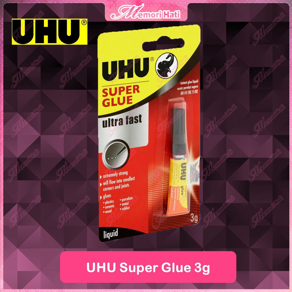 Uhu Super Glue 3g Gam Gajah 3 Saat Shopee Malaysia