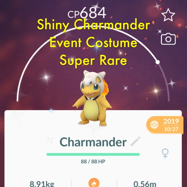Shiny Charmander Costume Version Pokemon Go Super Rare Shopee Malaysia