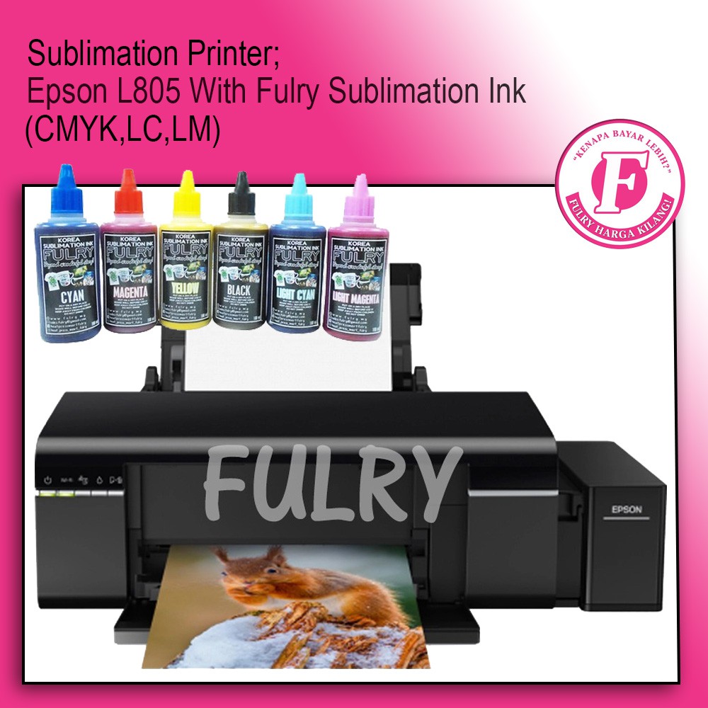 Sublimation Printer Epson L805 With Fulry Sublimation Ink Cmyklclm Shopee Malaysia 9381