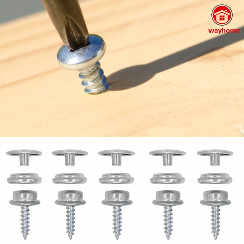 62Pcs Stainless Steel Screw Snap Fastener Kit Press Studs for Boat Canvas Cover
