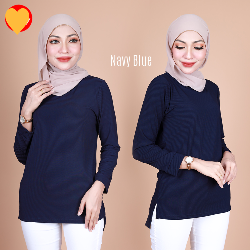 Buy Ready Stock Women Jaziya High Low Long Sleeves Basic Muslimah Blouse Baju Wanita Seetracker Malaysia