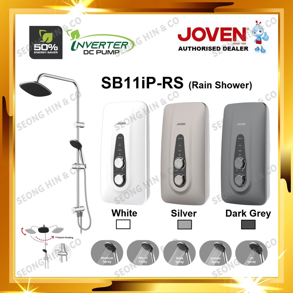 JOVEN SB11iP RS (Rain Shower) Water Heater DC Booster PUMP / Pemanas Air Mandian