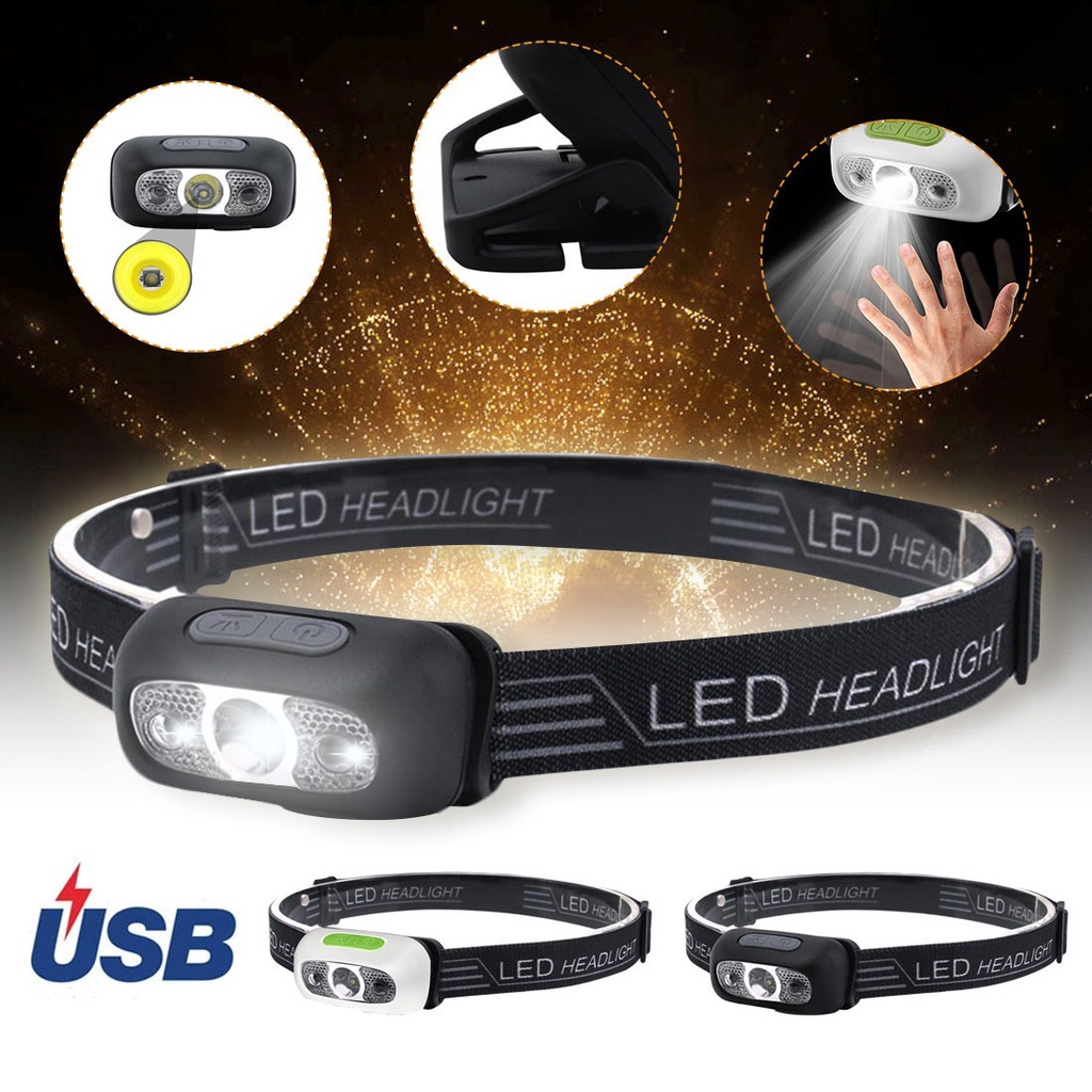 Rechargeable Motion Sensor Headlight 10000Lm Safety Light Waterproof