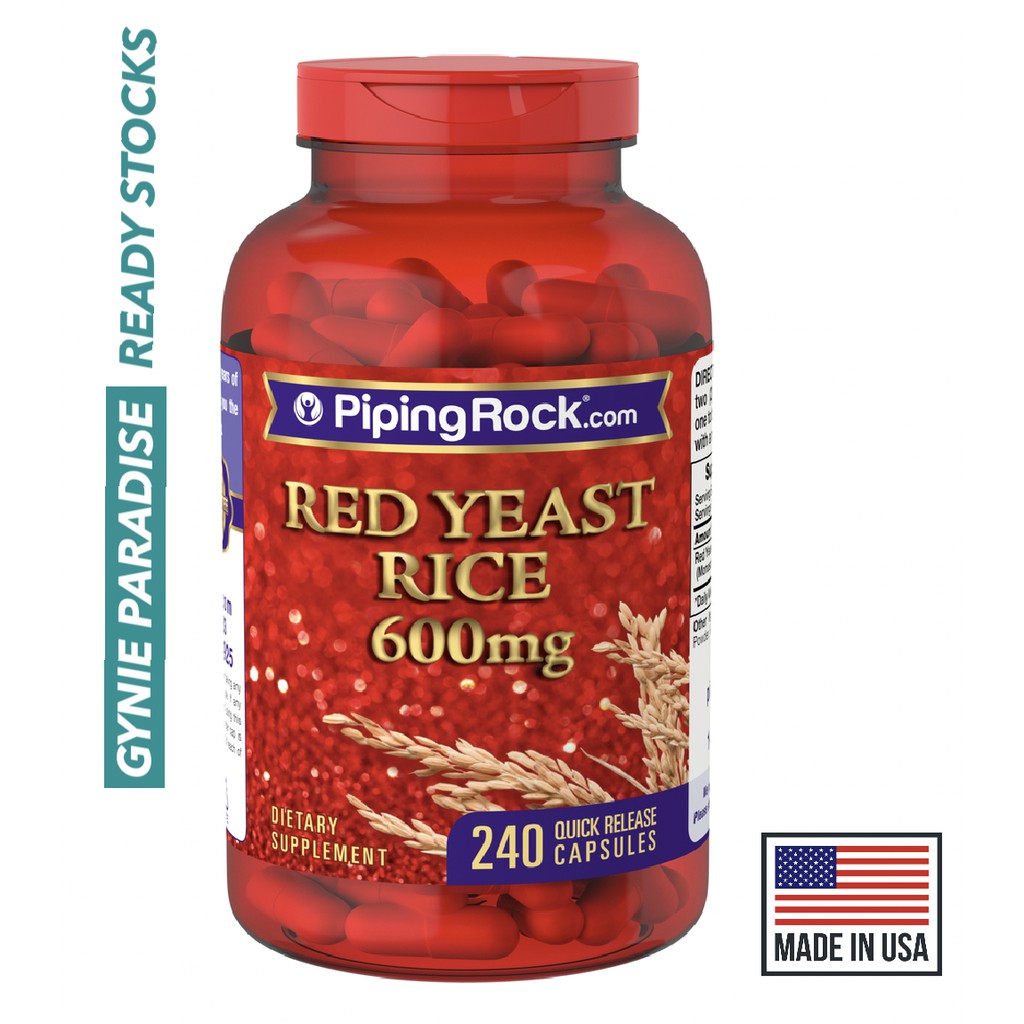 Ready Stocks, Red Yeast Rice 600mg, 240 Caps, Cholesterol, Heart health