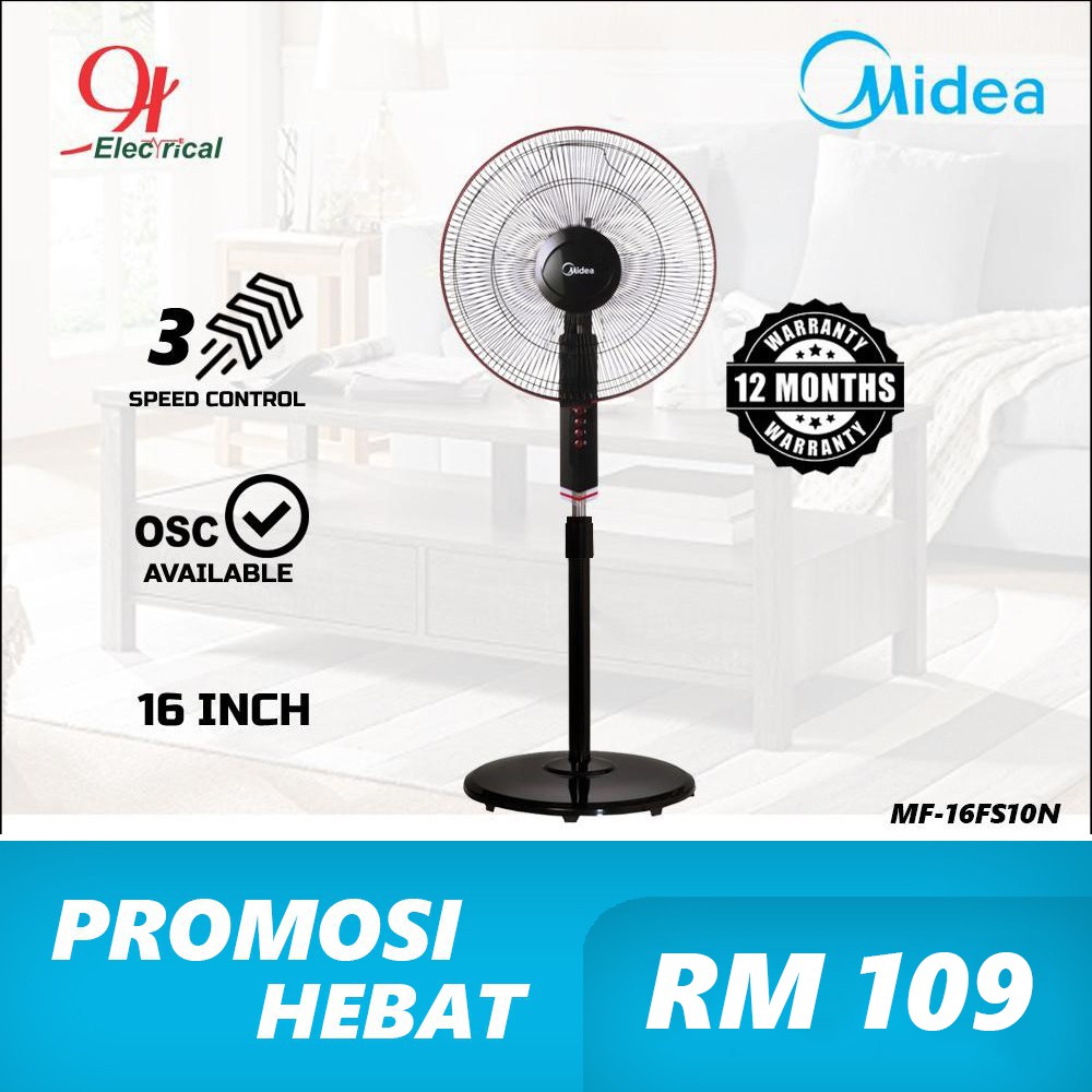 Midea Stand Fan 16 Inch Mf 16fs10n Shopee Malaysia