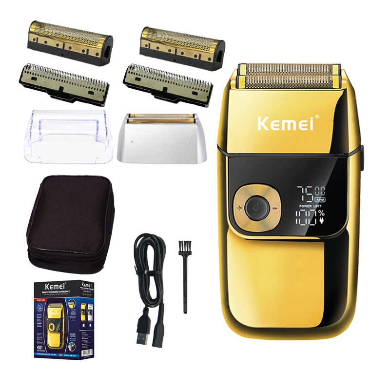 Kemei KM-2028 Electric Shaver 2 in 1 Men Electric Razor Rechargeable Beard Shaver Floating Hair Trimmer Face Care Beard Shaving Machine