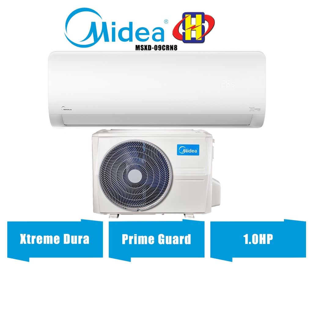 Midea Air Conditioner (1.0HP) Xtreme Dura R32 AirCon MSXD09CRN8