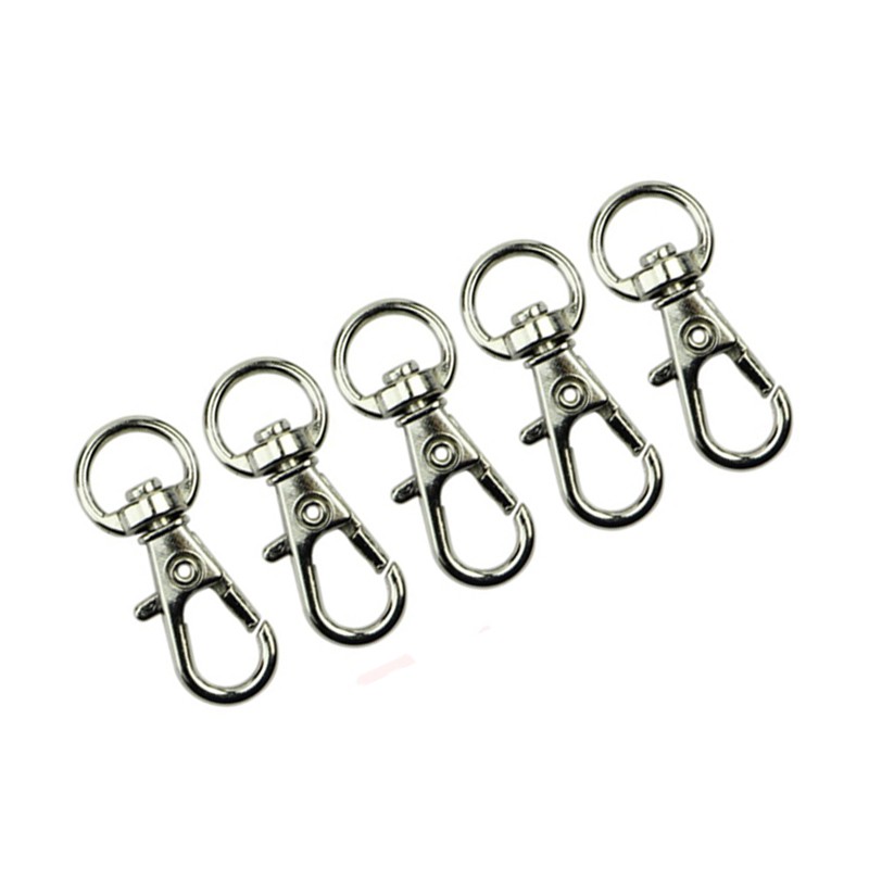 NEW 20pcs Metal swivel carabiner hook keychain Keyring silver 12mm x 30mm