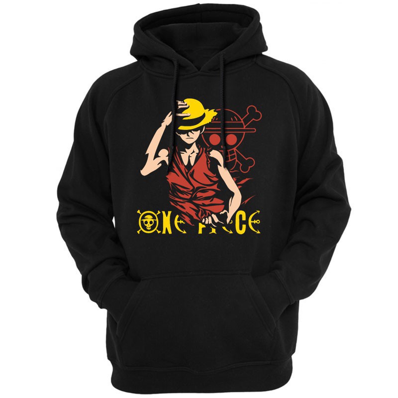 Popular Anime One Piece Mugiwara No Luffy Black Hoodies Sweatshirts Men Unisex Apparel Hooded Shopee Malaysia