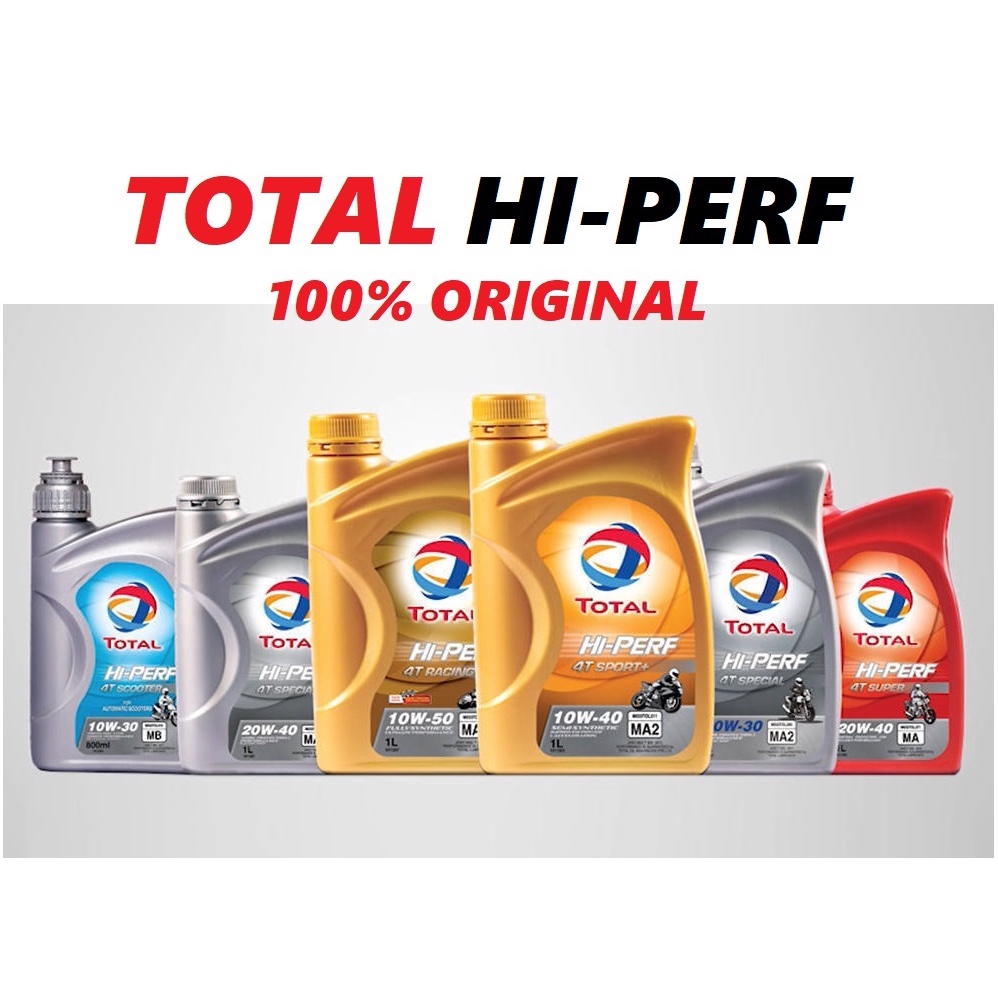 4T Oil Total Hi-Perf Minyak 10w50 10w40 20w50 20w40 SAE40 100% Original ...