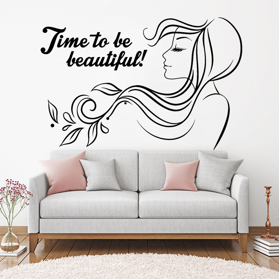 Inspirational Quote Vinyl Wall Decal Beauty Spa Hair Salon Woman Stickers  Mural Home Decoration Girls Bedroom | Shopee Malaysia