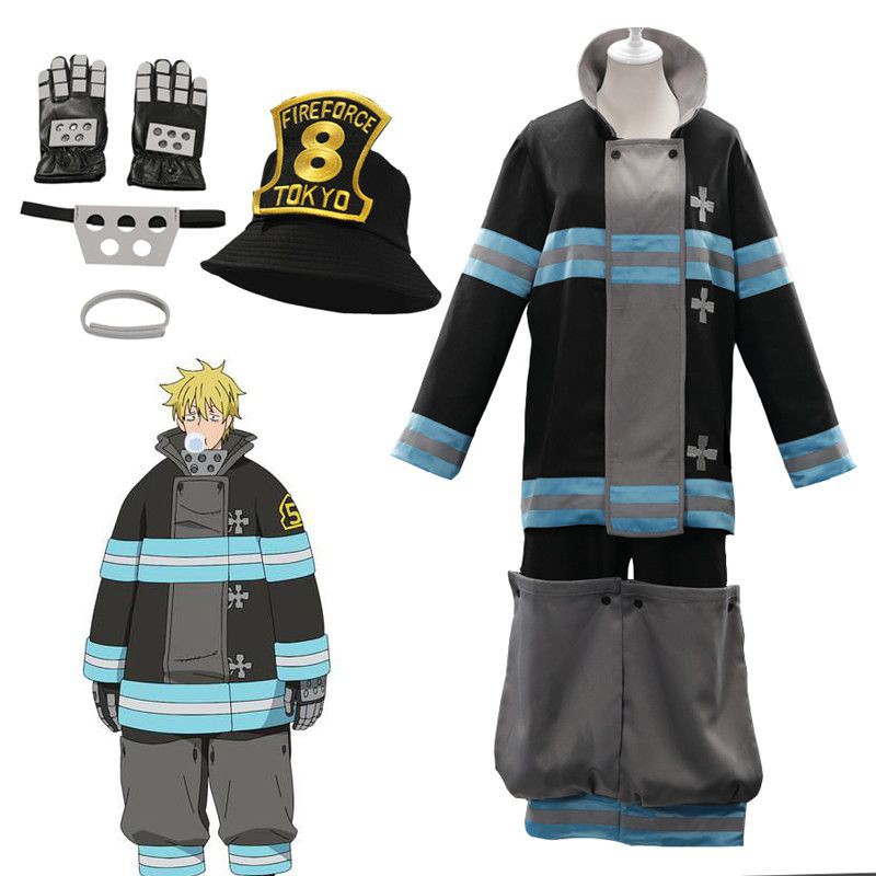 Fire Force Fire Brigade Uniform Shinra Kusakabe Unisex Cosplay Costume Shopee Malaysia - uniform fire force roblox