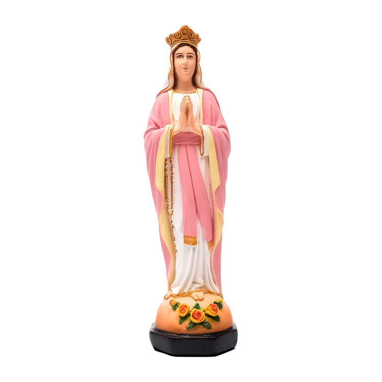 Statue Of Our Lady Lourdes Pink 25cm - Catholic Statue - Spiritual Statue - Mary Lordes