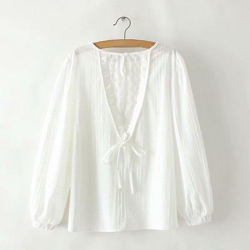 plus size lace white top