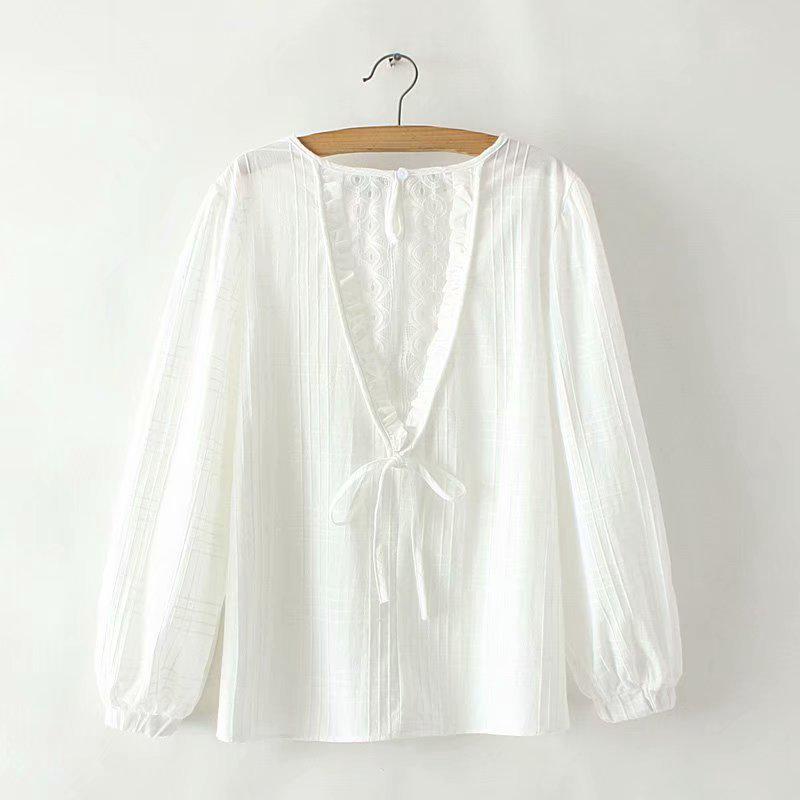 plus size white lace blouse