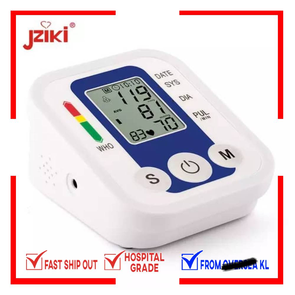 JZIKI Blood Pressure Monitor Automatic Blood Pressure Measurement USB Charging sphygmomanometer Semak Tekanan Darah