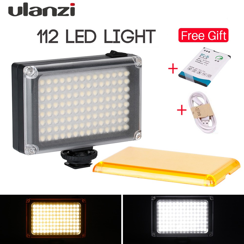 112 LEDs Video Light Dimmable Rechargable Panal Lamp for DSLR Camera Recording 