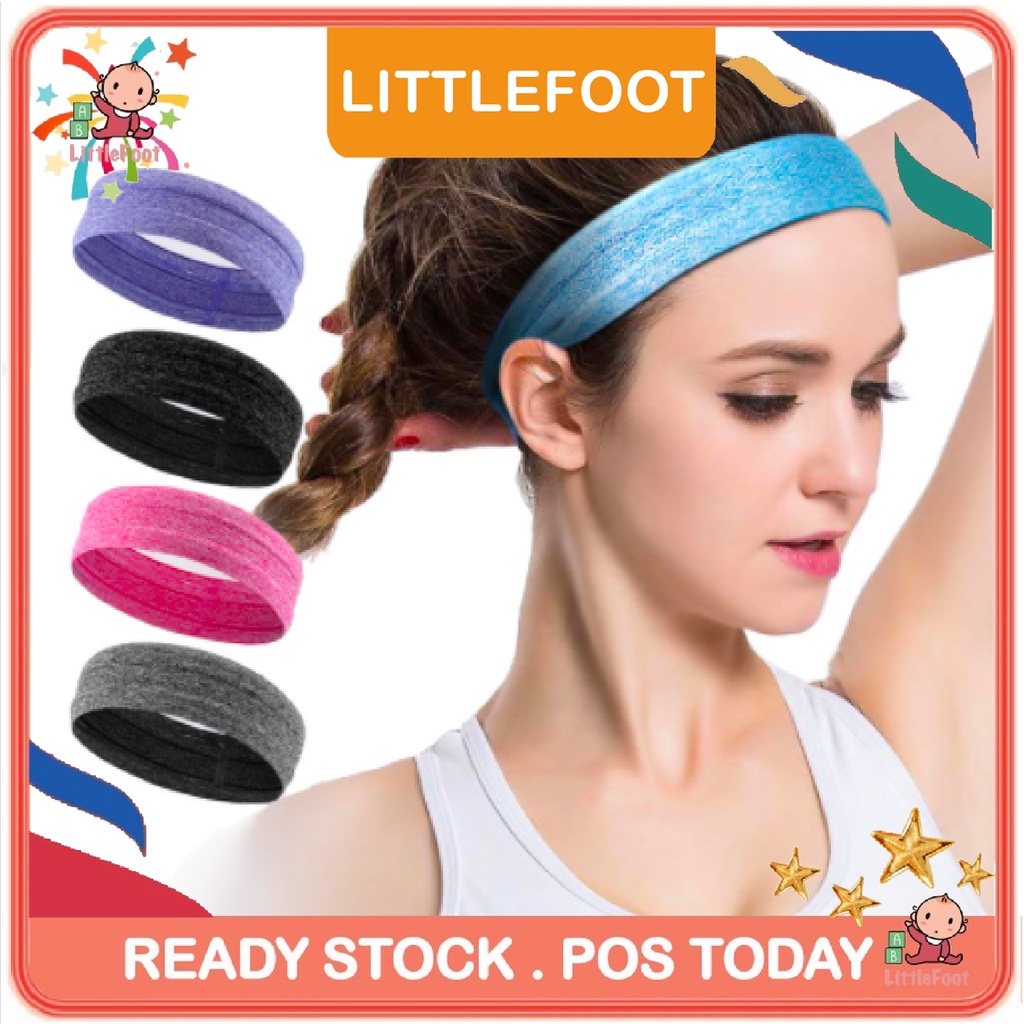 🔥READY STOCK🔥LittleFoot Unisex Elastic Sweat Band Yoga Running Fitness Head band Sports Hair Band Gym Stretch P0349