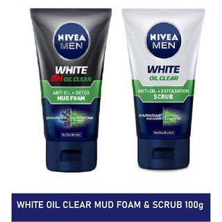 nivea men white oil clear scrub