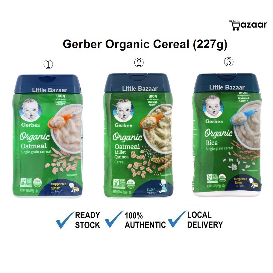 gerber organic oatmeal millet quinoa cereal