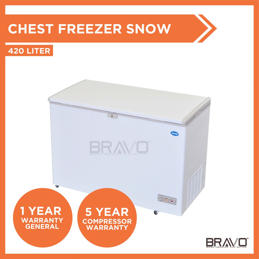 SNOW LY450LD Chest Freezer Top Opening 420 Liter Deep Freezer Peti