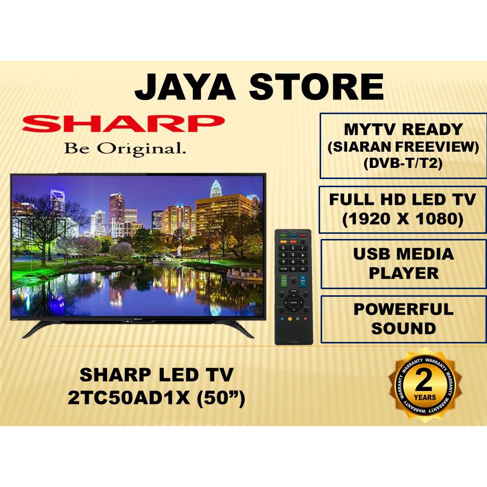 Sharp 50" inch / Inci FULL HD LED TV 2TC50AD1X (MYTV BUILTIN)(SIARAN