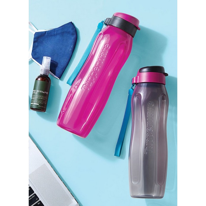 Ready stock [Tupperware] Eco Drinking Flip Top Bottle 1 Liter, Slim 1L