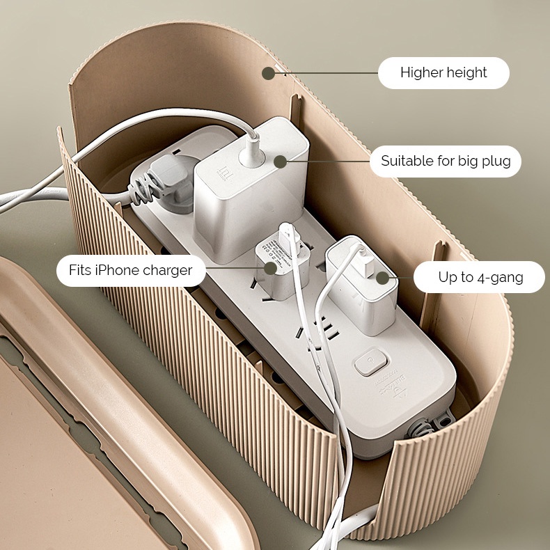 ZENi Charger Organizer Storage Box Socket Cable Management Box For