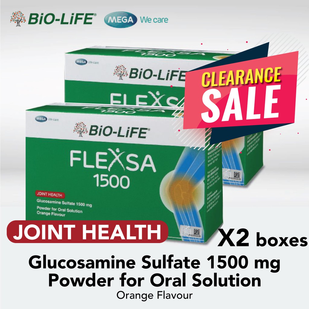 BIOLIFE FLEXSA 1500 1SET 2BOX (30SACHETSX2) Joint Health Glucosamine