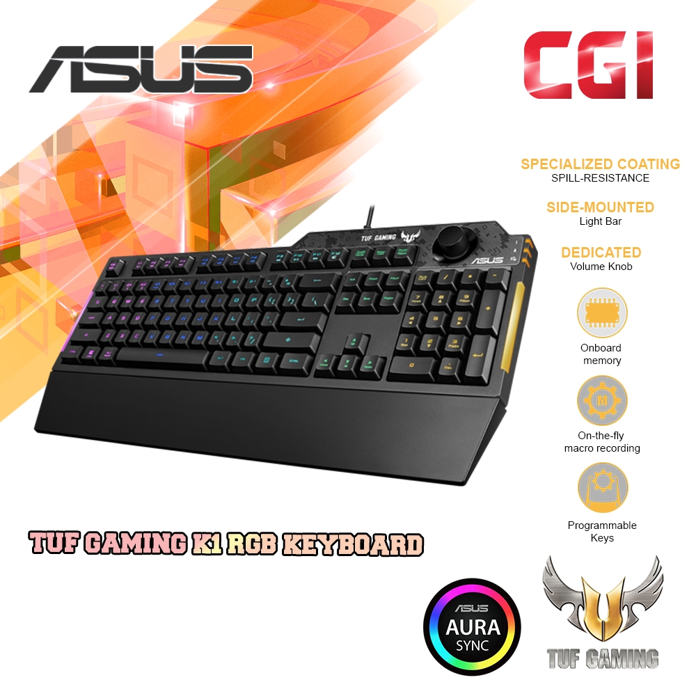 ASUS RA04 TUF Gaming K1 RGB Gaming Keyboard 90MP01X0BKUA00 Shopee
