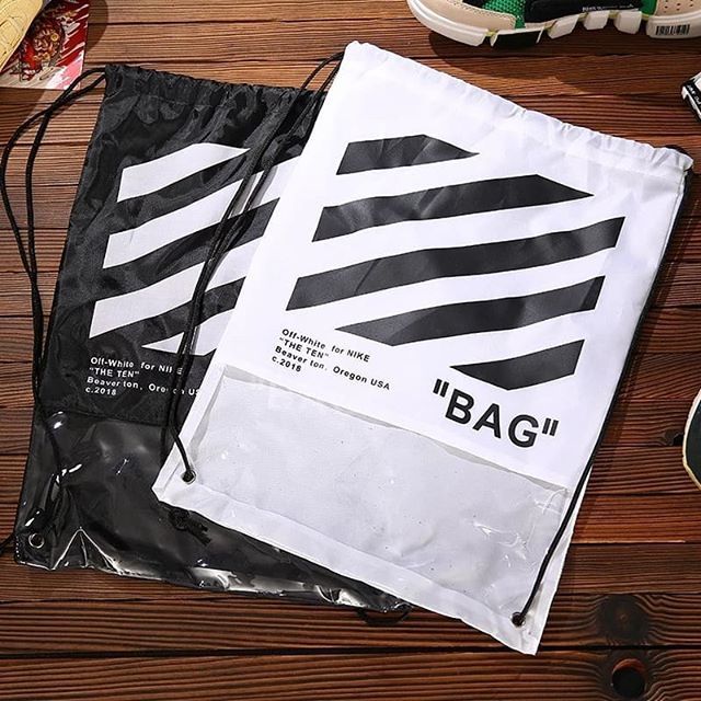 off white shoe bag