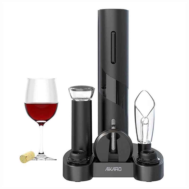 AIKARO Red Wine Opener Electric Corkscrew with Base Gift Set