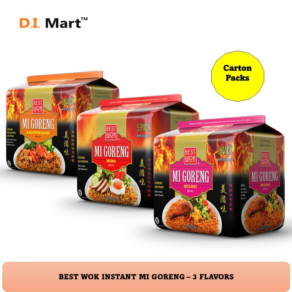 BEST WOK Instant Mi Goreng 3 Flavors (Original/ Hot&Spicy /Black