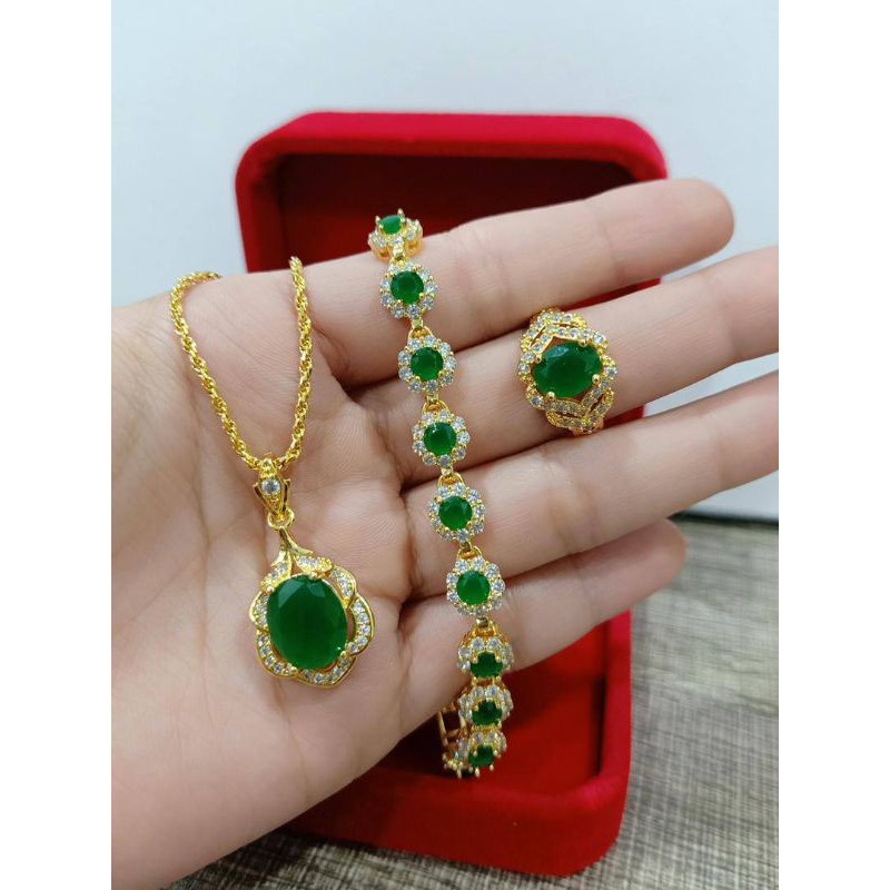 Buy Emas Suasa Set Rantai Tangan Rantai Leher Cincin Batu Seetracker Malaysia