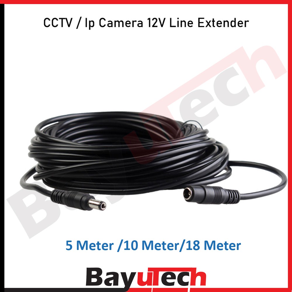 5.5 x 2.1mm DC Power Plug to Socket CCTV Extension Cable in WHITE 1m//2m//3m//5m//10