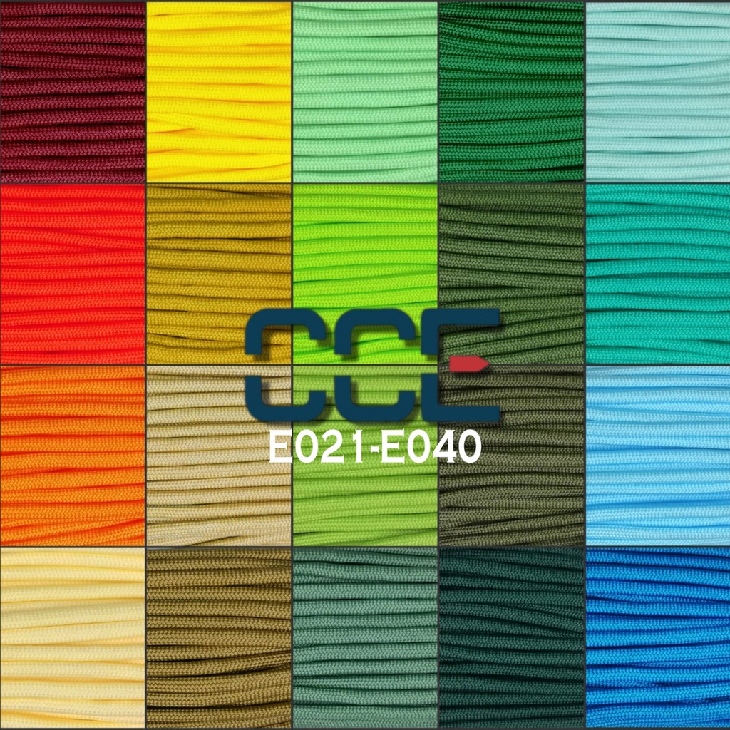 (E021-E040) 550lb Paracord 4mm 7 strands Parachute Cord Survival Bracelet Rope 550 Plain Colour Series